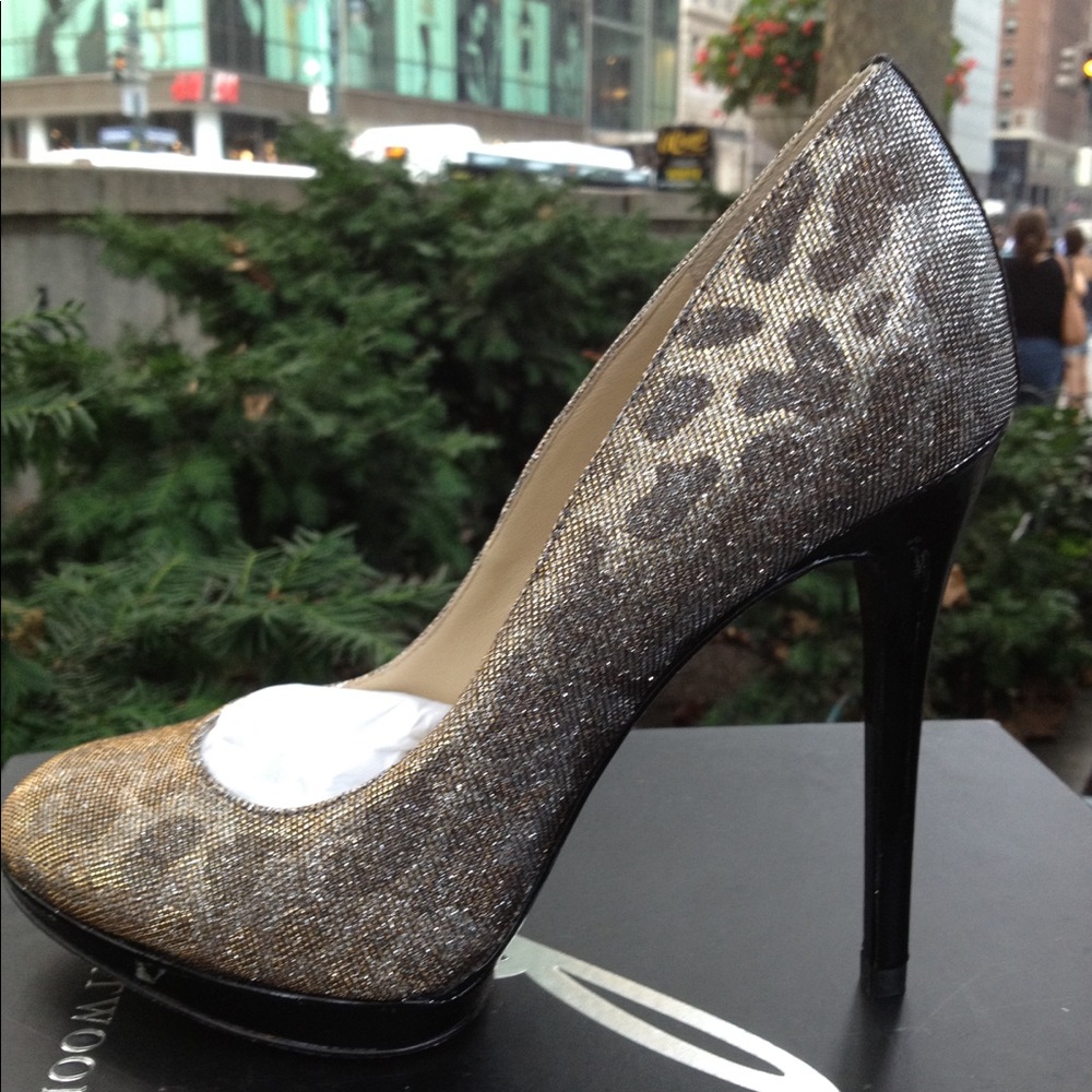 Brian Atwood metallic Leopard Printed Pumps
